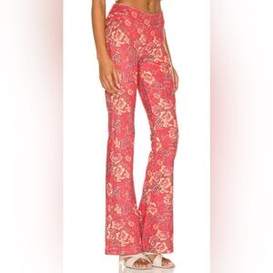 Free People House Party Vegan Flare Floral Pants Women’s Size 24 New With Tags